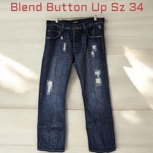 Blend Men's Button Up Distressed Jeans Sz 34